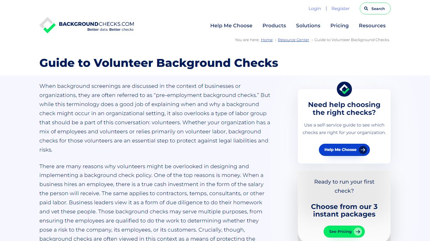 Guide to Volunteer Background Checks